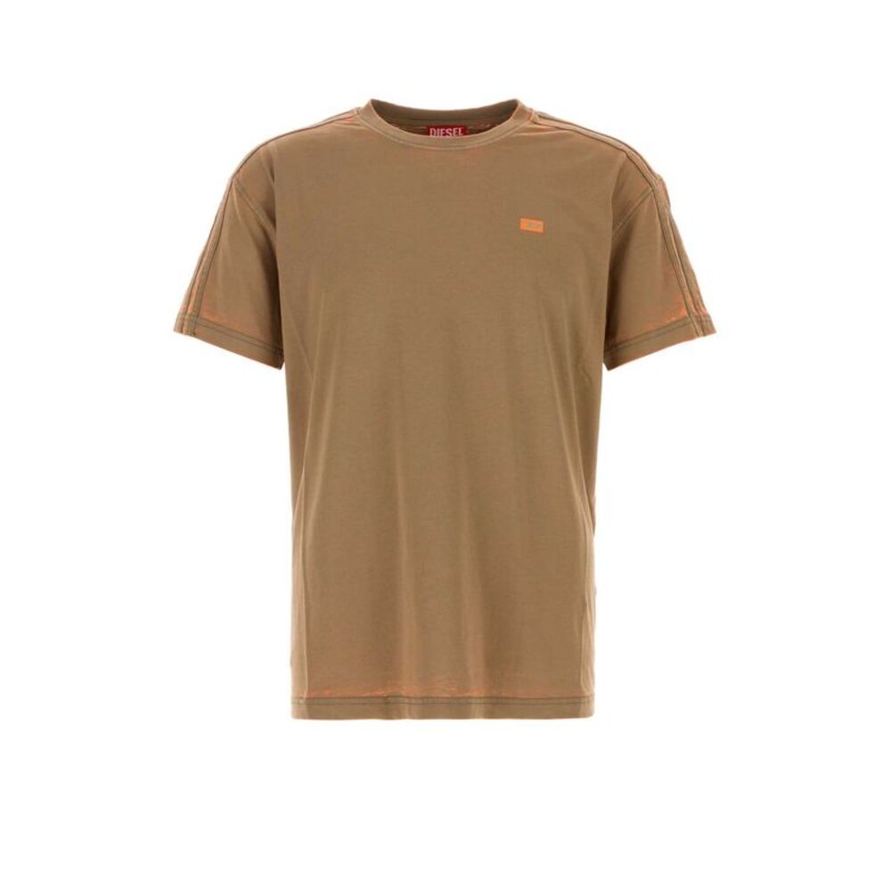 Diesel Men Brown Blend Cotton T-Wayan T-Shirt